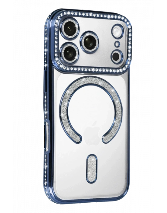 Newface Apple iPhone 17 Pro Joke Simli Magneticsafe Kılıf - Mavi