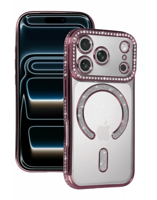 Newface Apple iPhone 17 Pro Joke Simli Magneticsafe Kılıf - Pembe