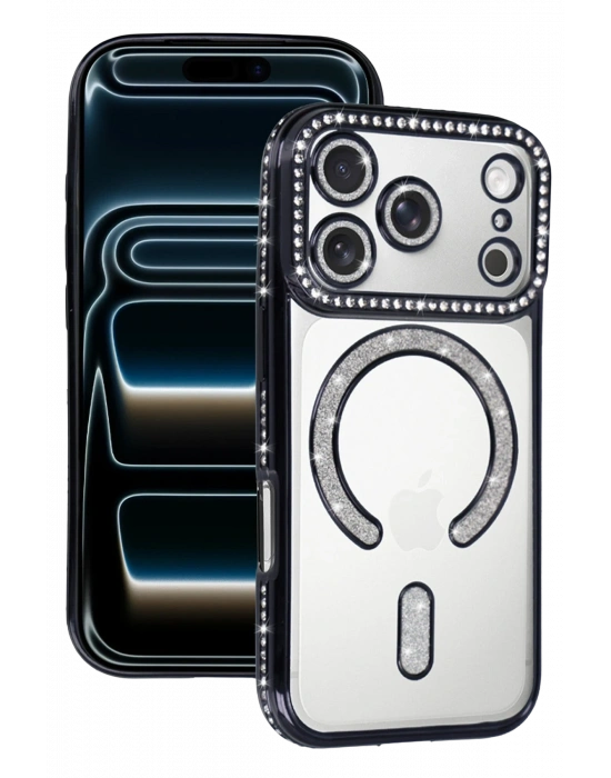 Newface Apple iPhone 17 Pro Joke Simli Magneticsafe Kılıf - Siyah