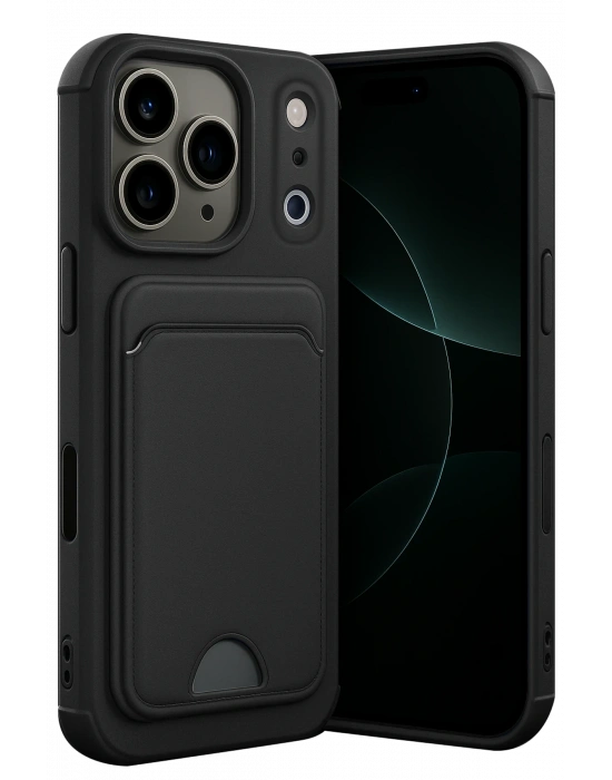 Newface Apple iPhone 17 Pro Kelvin Kartvizitli Silikon - Siyah