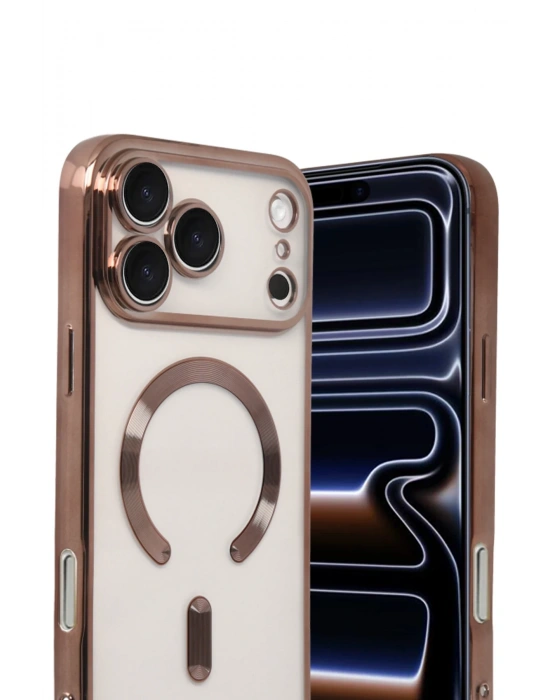 Newface Apple iPhone 17 Pro Kross Magneticsafe Kapak - Çöl Titanyum