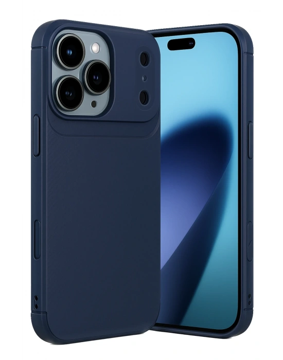 Newface Apple iPhone 17 Pro Max Auto Focus Karbon Kapak - Lacivert