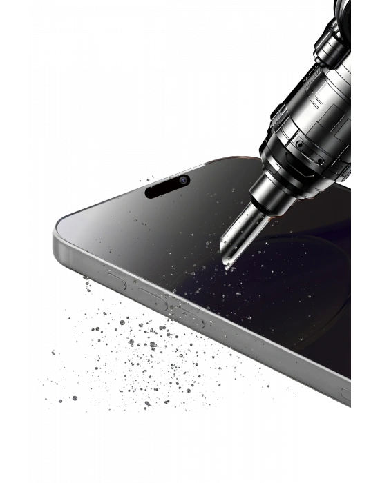 Newface Apple iPhone 17 Pro Max Bilvis 5in1 5D Magic Hayalet Cam Ekran Koruyucu - Siyah