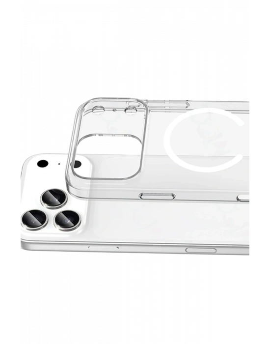 Newface Apple iPhone 17 Pro Max Combo Sert Şeffaf Magsafe Kapak - Şeffaf