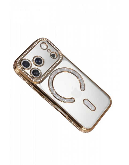 Newface Apple iPhone 17 Pro Max Joke Simli Magneticsafe Kılıf - Gold