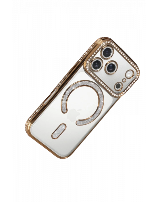 Newface Apple iPhone 17 Pro Max Joke Simli Magneticsafe Kılıf - Gold