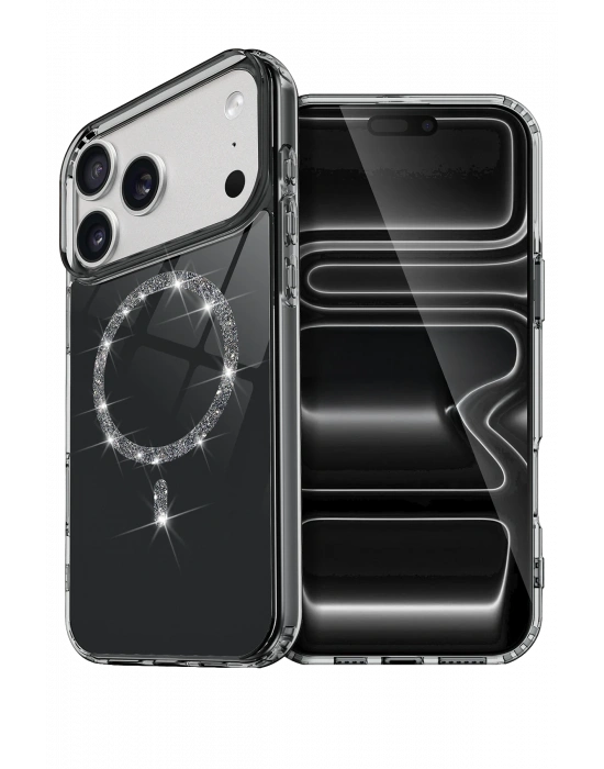 Newface Apple iPhone 17 Pro Max Live Diamond Magsafe Kapak - Siyah