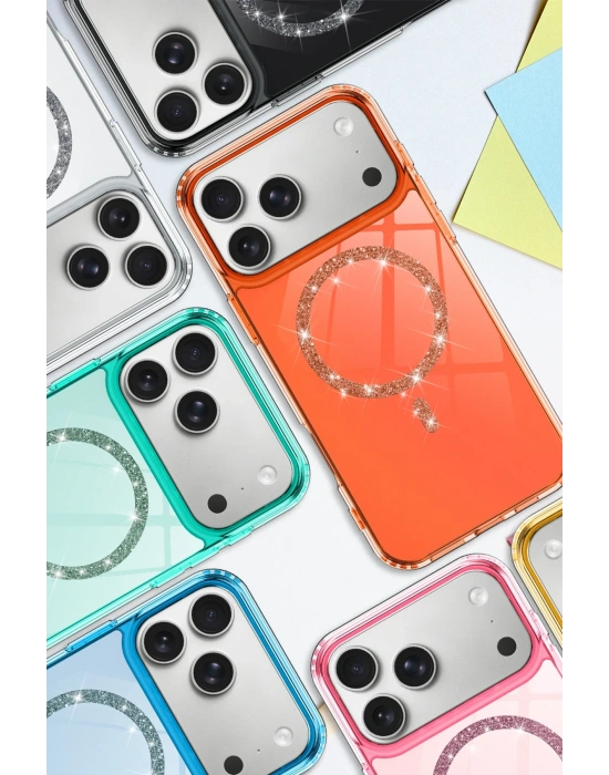 Newface Apple iPhone 17 Pro Max Live Diamond Magsafe Kapak - Siyah