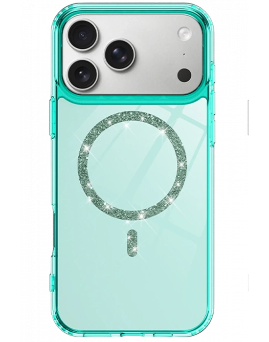 Newface Apple iPhone 17 Pro Max Live Diamond Magsafe Kapak - Yeşil