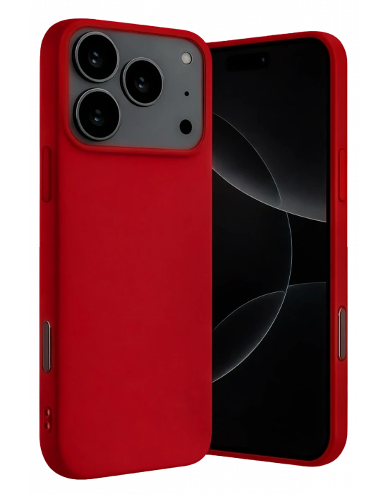 Newface Apple iPhone 17 Pro Max Nano içi Kadife Silikon - Kırmızı