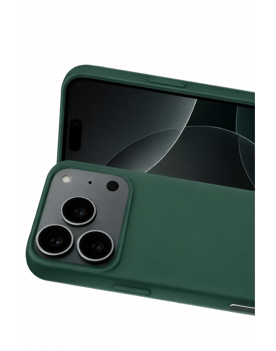 Newface Apple iPhone 17 Pro Max Nano içi Kadife Silikon - Koyu Yeşil