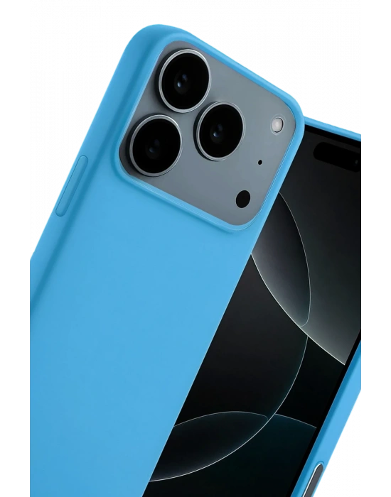 Newface Apple iPhone 17 Pro Max Nano içi Kadife Silikon - Mavi