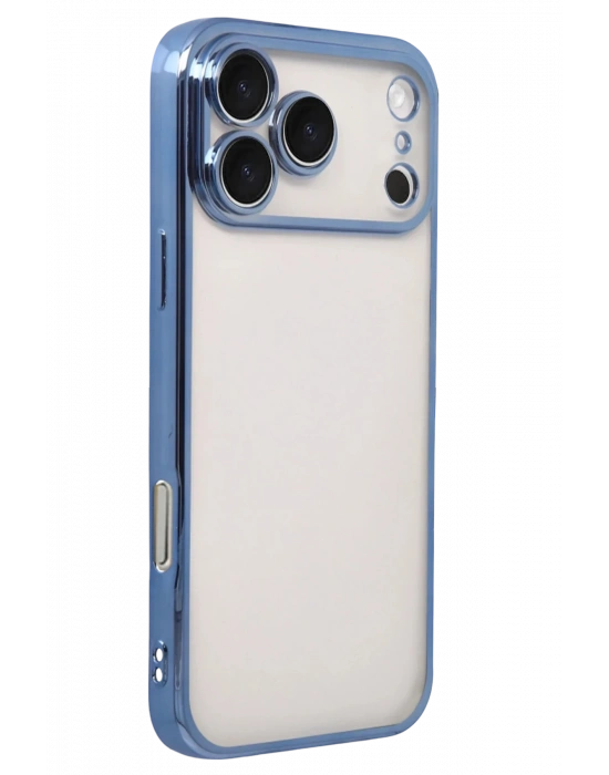 Newface Apple iPhone 17 Pro Max Razer Lensli Silikon - Açık Mavi