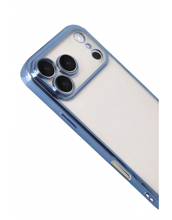 Newface Apple iPhone 17 Pro Max Razer Lensli Silikon - Açık Mavi