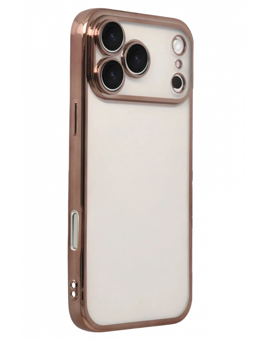 Newface Apple iPhone 17 Pro Max Razer Lensli Silikon - Çöl Titanyum