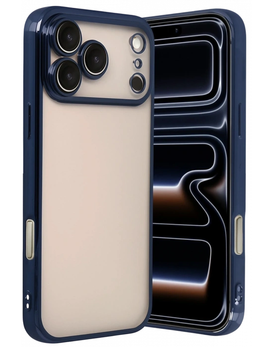 Newface Apple iPhone 17 Pro Max Razer Lensli Silikon - Lacivert