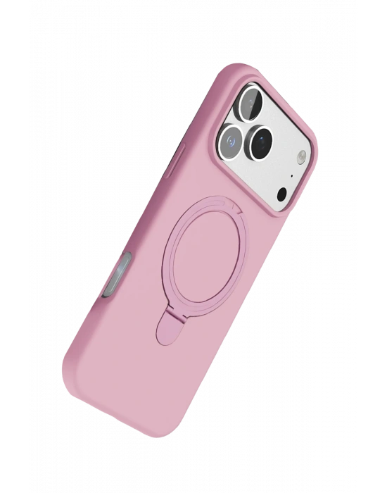 Newface Apple iPhone 17 Pro Max Regal Magsafe Standlı Kapak - Açık Pembe