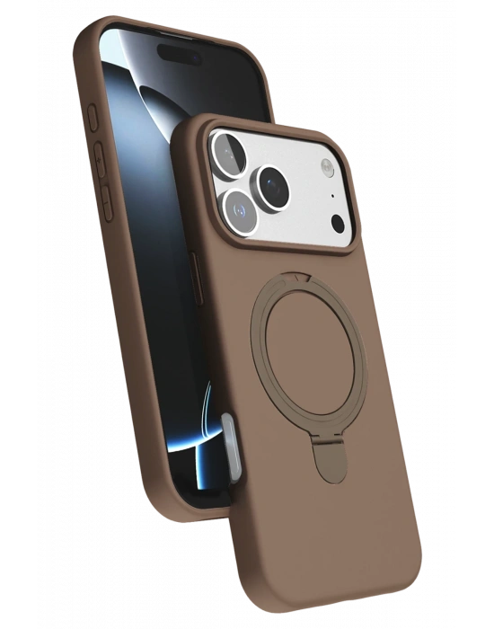 Newface Apple iPhone 17 Pro Max Regal Magsafe Standlı Kapak - Çöl Titanyum