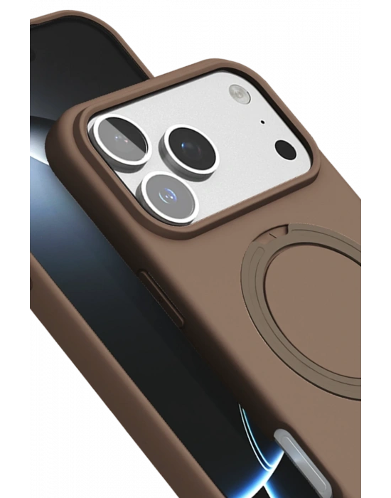 Newface Apple iPhone 17 Pro Max Regal Magsafe Standlı Kapak - Çöl Titanyum