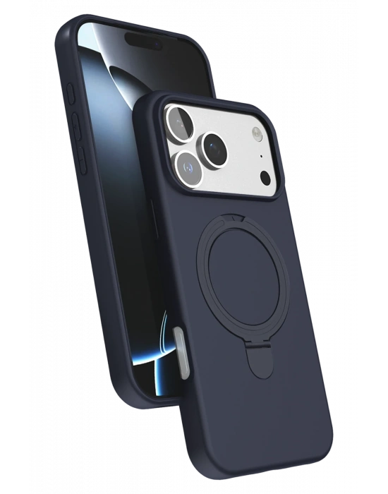 Newface Apple iPhone 17 Pro Max Regal Magsafe Standlı Kapak - Lacivert