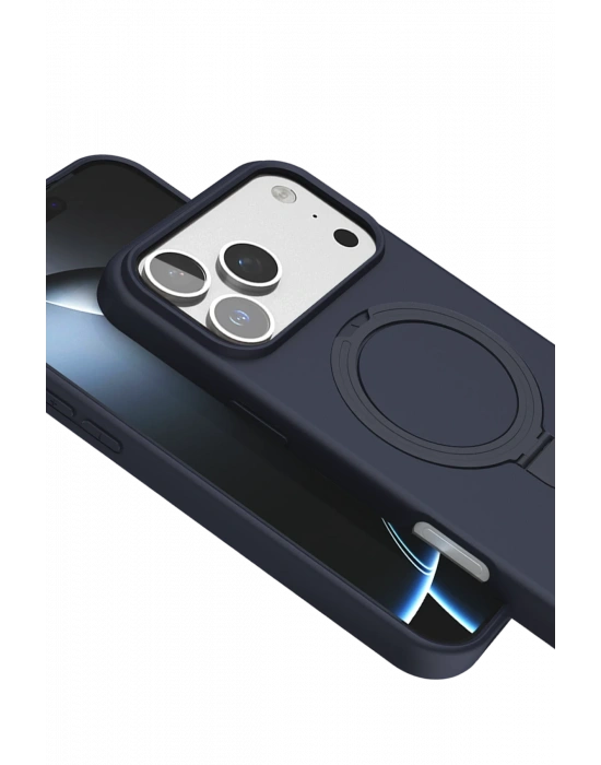 Newface Apple iPhone 17 Pro Max Regal Magsafe Standlı Kapak - Lacivert