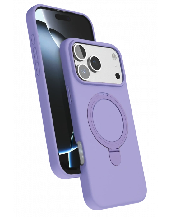 Newface Apple iPhone 17 Pro Max Regal Magsafe Standlı Kapak - Lila