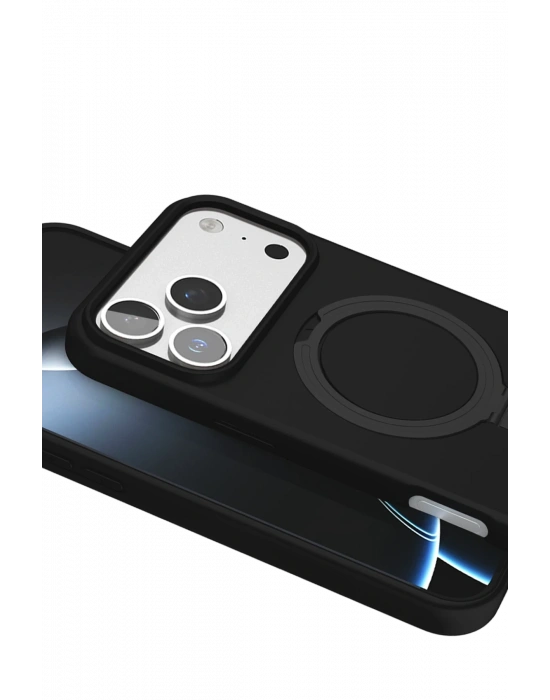 Newface Apple iPhone 17 Pro Max Regal Magsafe Standlı Kapak - Siyah