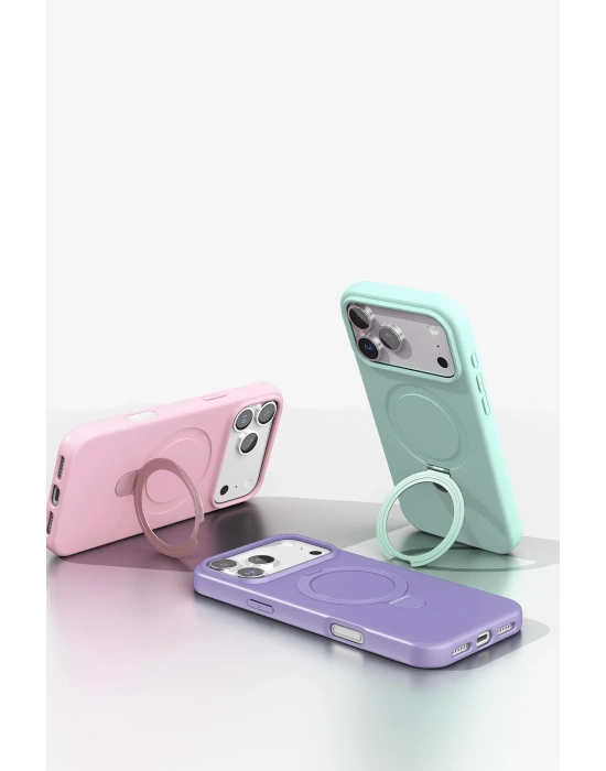 Newface Apple iPhone 17 Pro Max Regal Magsafe Standlı Kapak - Su Yeşili