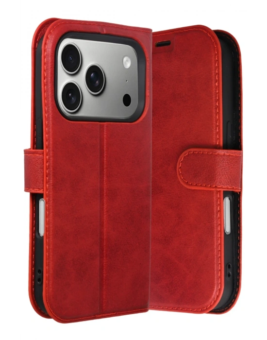 Newface Apple iPhone 17 Pro Max Trend S Plus Kapaklı Kılıf - Kırmızı