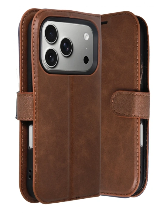 Newface Apple iPhone 17 Pro Max Trend S Plus Kapaklı Kılıf - Taba