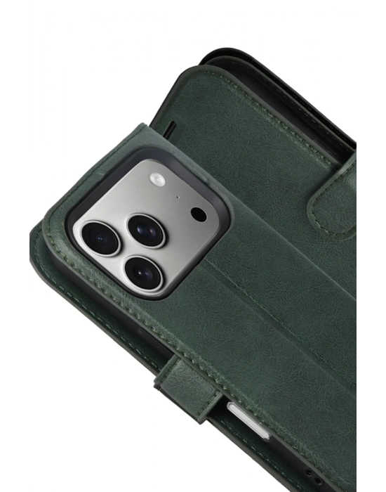 Newface Apple iPhone 17 Pro Max Trend S Plus Kapaklı Kılıf - Yeşil