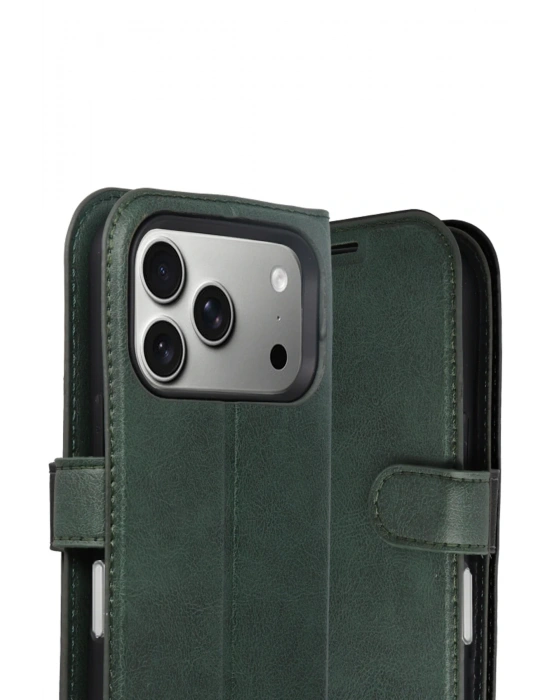 Newface Apple iPhone 17 Pro Max Trend S Plus Kapaklı Kılıf - Yeşil