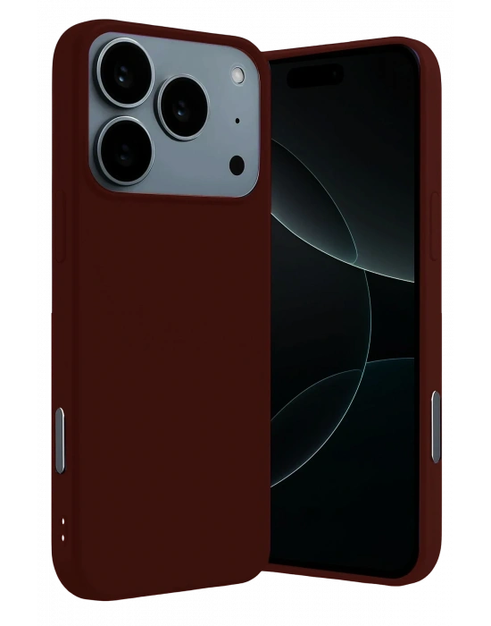 Newface Apple iPhone 17 Pro Nano içi Kadife Silikon - Bordo