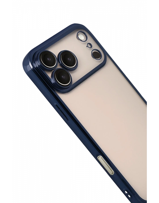 Newface Apple iPhone 17 Pro Razer Lensli Silikon - Lacivert