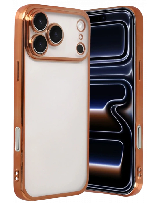 Newface Apple iPhone 17 Pro Razer Lensli Silikon - Turuncu