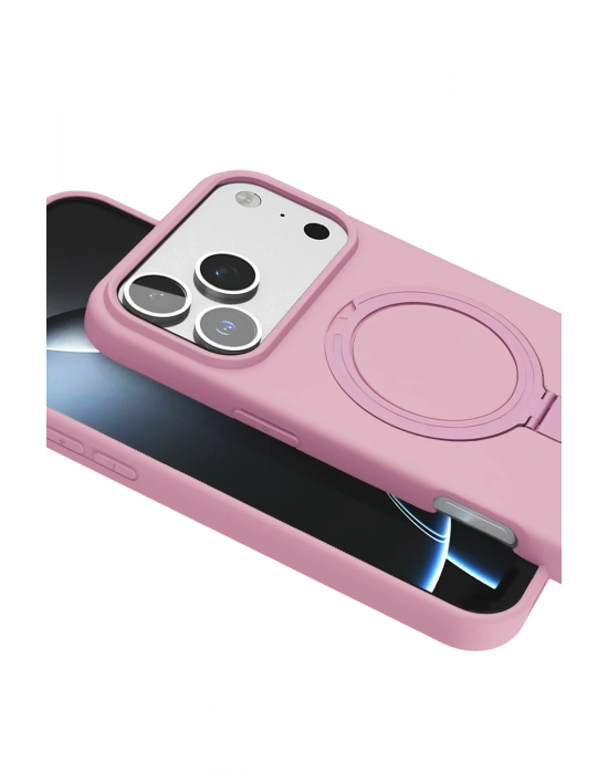 Newface Apple iPhone 17 Pro Regal Magsafe Standlı Kapak - Açık Pembe