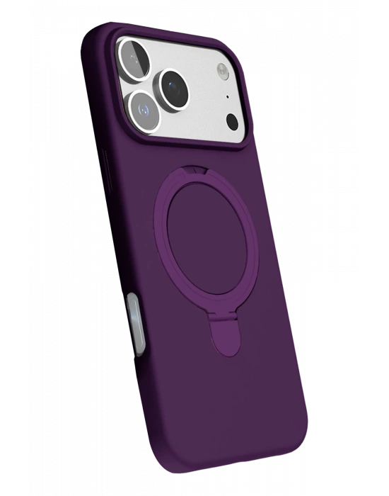 Newface Apple iPhone 17 Pro Regal Magsafe Standlı Kapak - Derin Mor