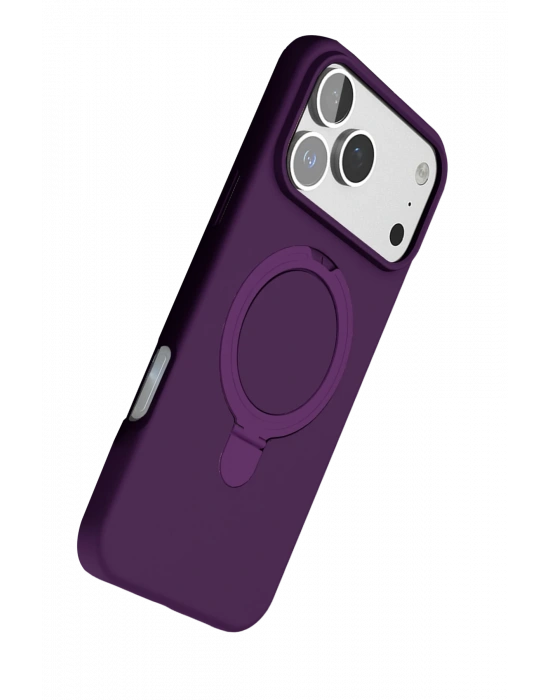 Newface Apple iPhone 17 Pro Regal Magsafe Standlı Kapak - Derin Mor