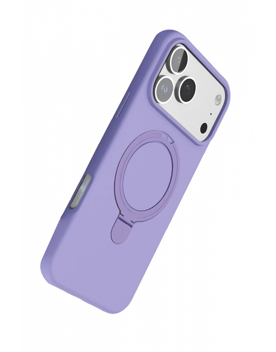 Newface Apple iPhone 17 Pro Regal Magsafe Standlı Kapak - Lila