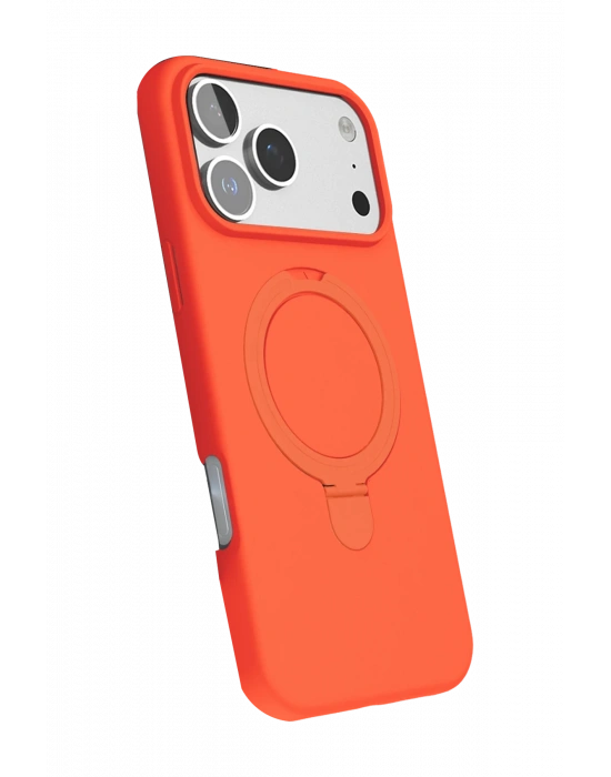 Newface Apple iPhone 17 Pro Regal Magsafe Standlı Kapak - Turuncu