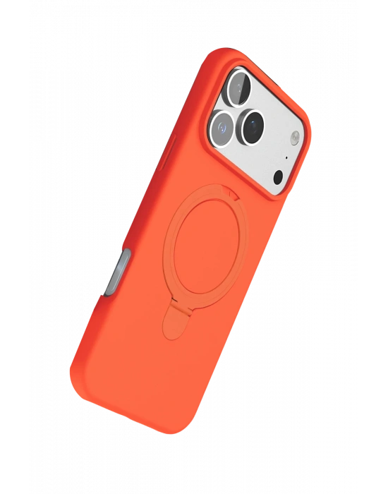 Newface Apple iPhone 17 Pro Regal Magsafe Standlı Kapak - Turuncu