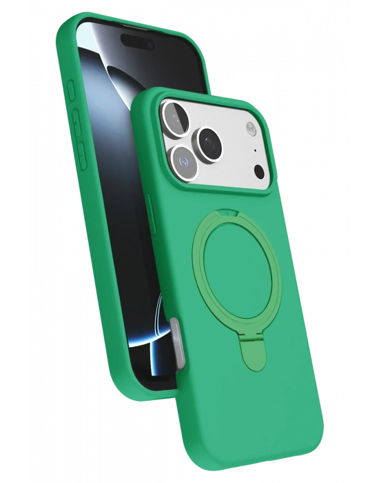 Newface Apple iPhone 17 Pro Regal Magsafe Standlı Kapak - Yeşil