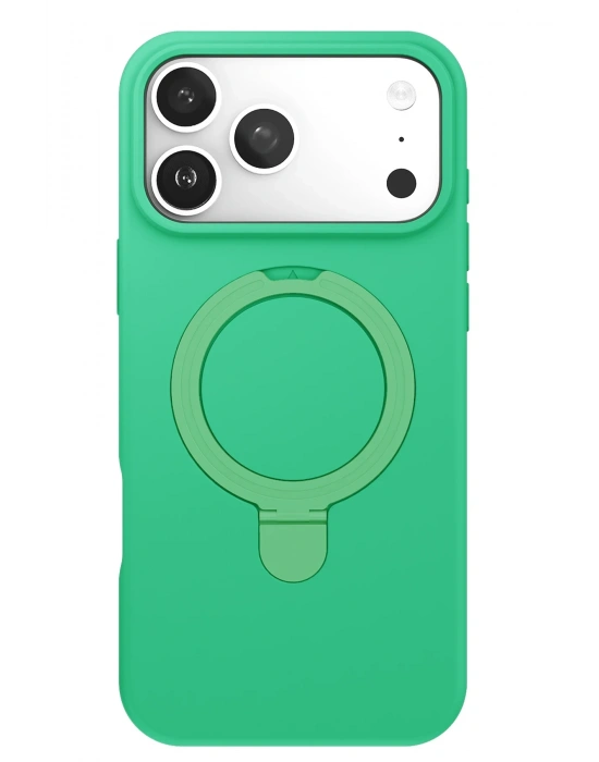 Newface Apple iPhone 17 Pro Regal Magsafe Standlı Kapak - Yeşil