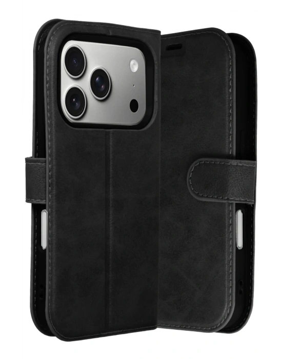 Newface Apple iPhone 17 Pro Trend S Plus Kapaklı Kılıf - Siyah