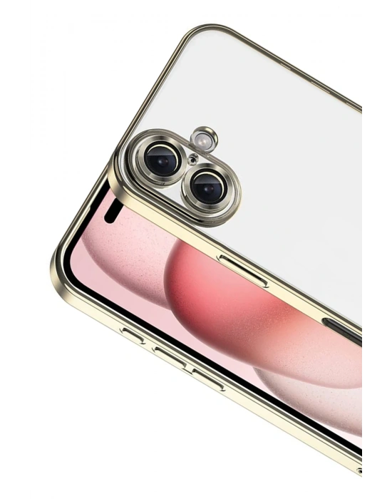 Newface Apple iPhone 17 Razer Lensli Silikon - Gold