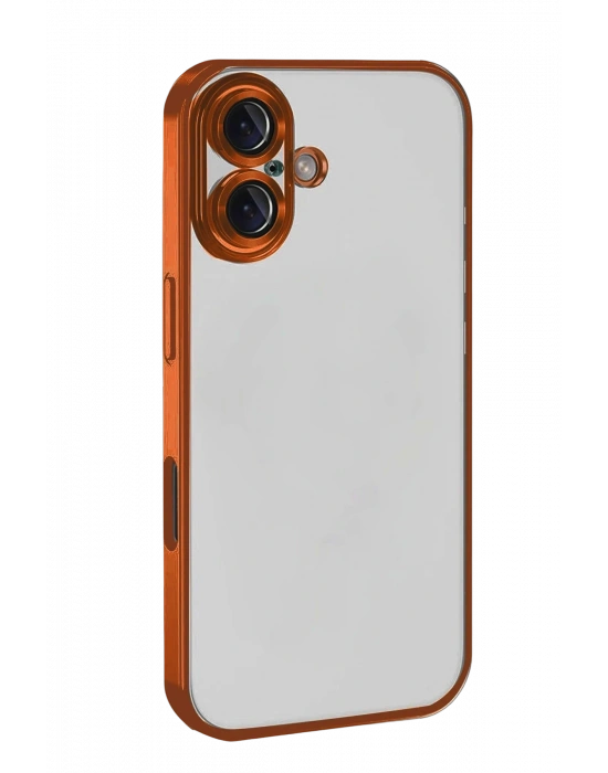 Newface Apple iPhone 17 Razer Lensli Silikon - Turuncu