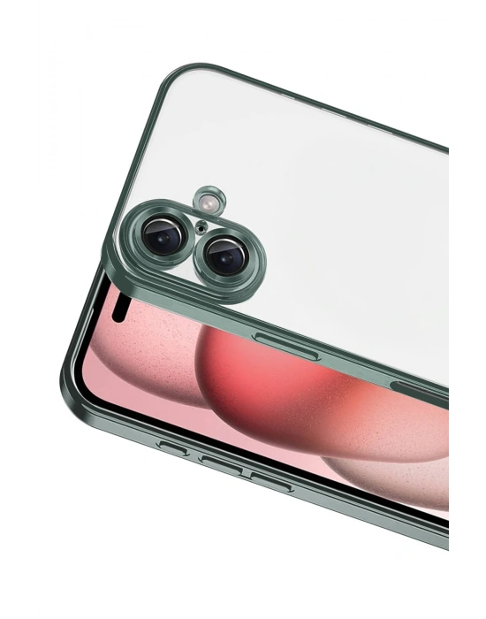 Newface Apple iPhone 17 Razer Lensli Silikon - Yeşil