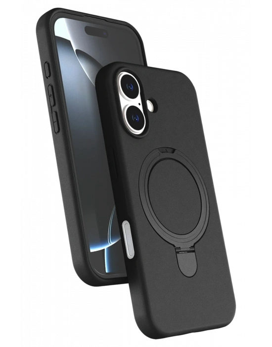 Newface Apple iPhone 17 Regal Magsafe Standlı Kapak - Siyah