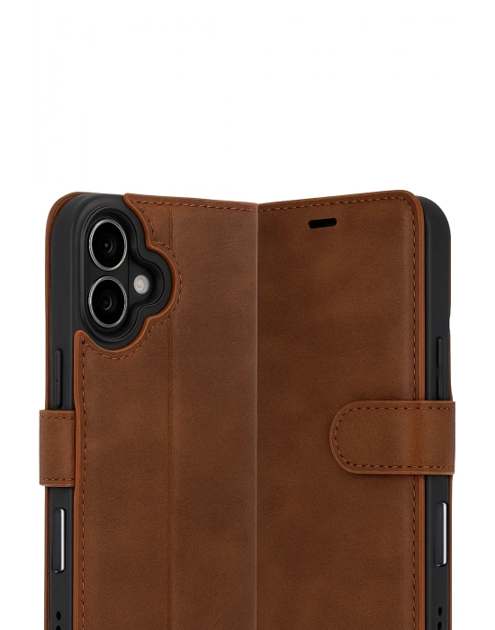 Newface Apple iPhone 17 Trend S Plus Kapaklı Kılıf - Taba