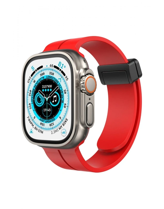 Newface Apple Watch 38mm KR412 Elegance Stylısh Kordon - Kırmızı